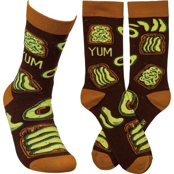 Avocado Toast Yum Fun Socks, Colorful Socks For Men And Women Gifts For Him - Picture 1 of 2